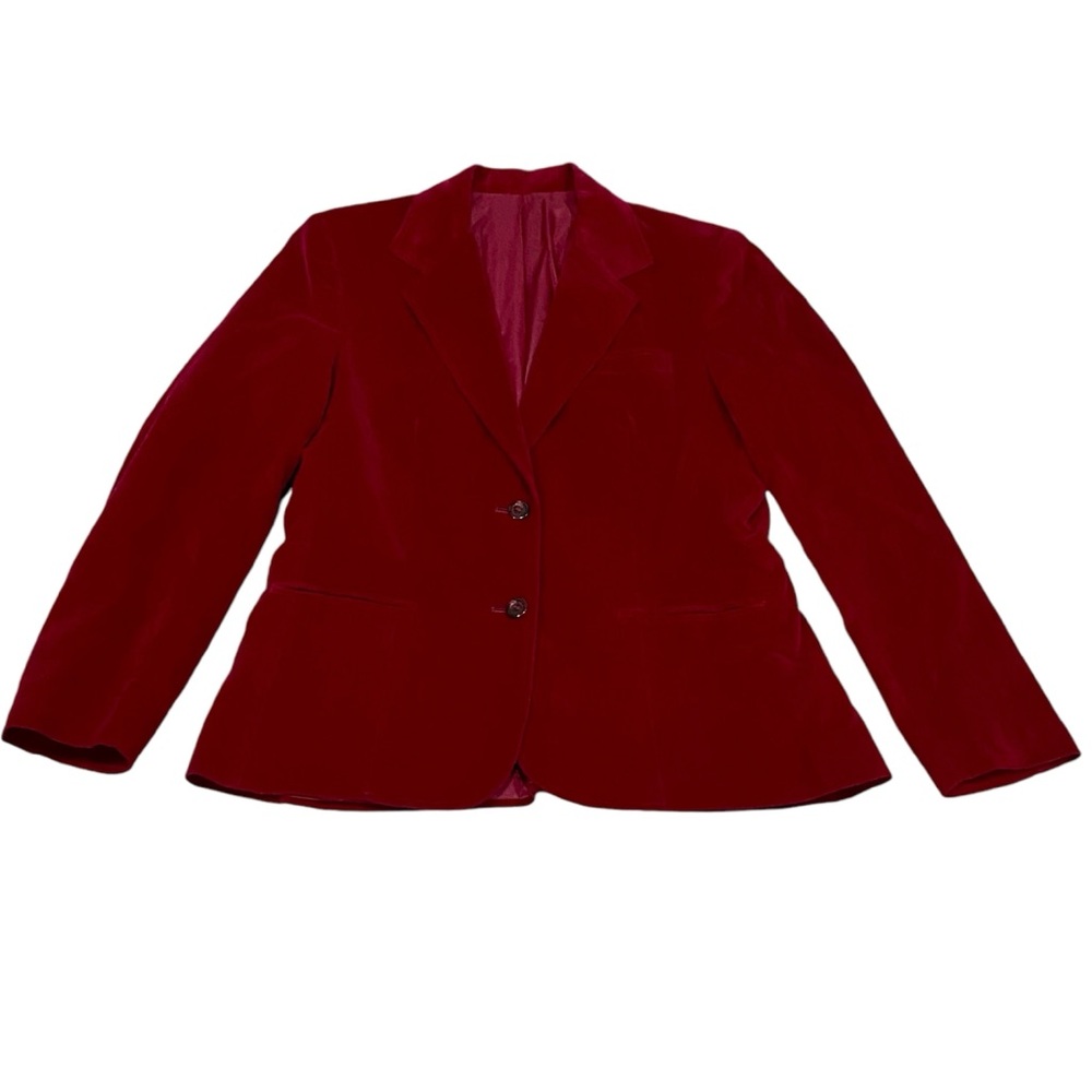 Vintage women’s velvet button up  blazer cotton dressy size 14